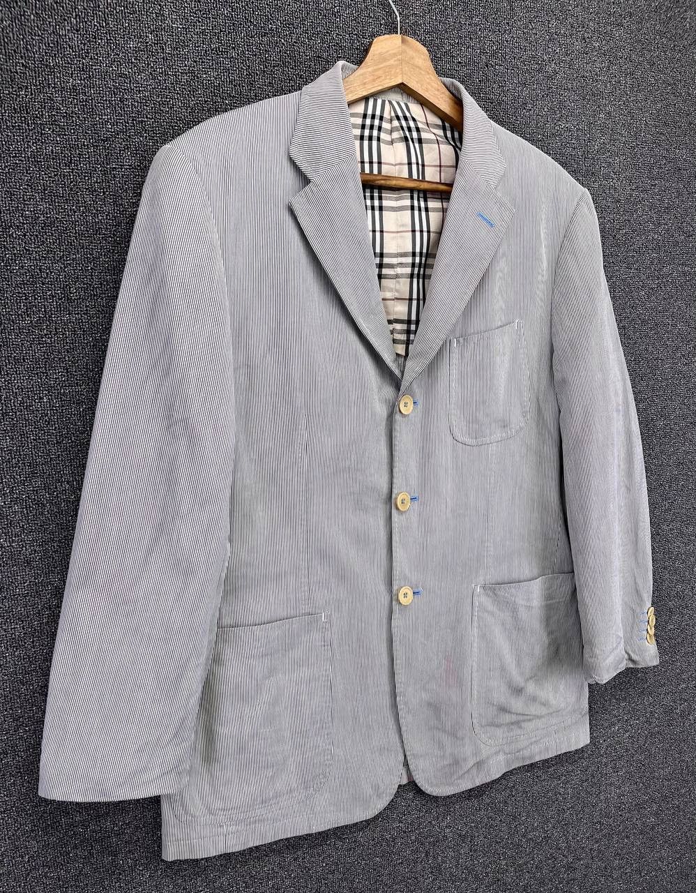 Burberry Vintage 90s Burberry Black Label Hickory Striped Coat Jacket Size US L / EU 52-54 / 3 - 2 Thumbnail