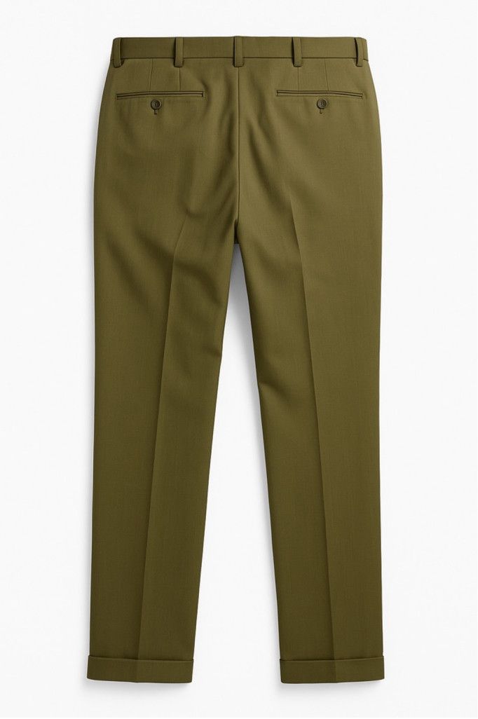 Haggar Men's Haggar Olive Green Classic Fit EcLo Pants Size 38x32 Size US 38 / EU 54 - 2 Thumbnail