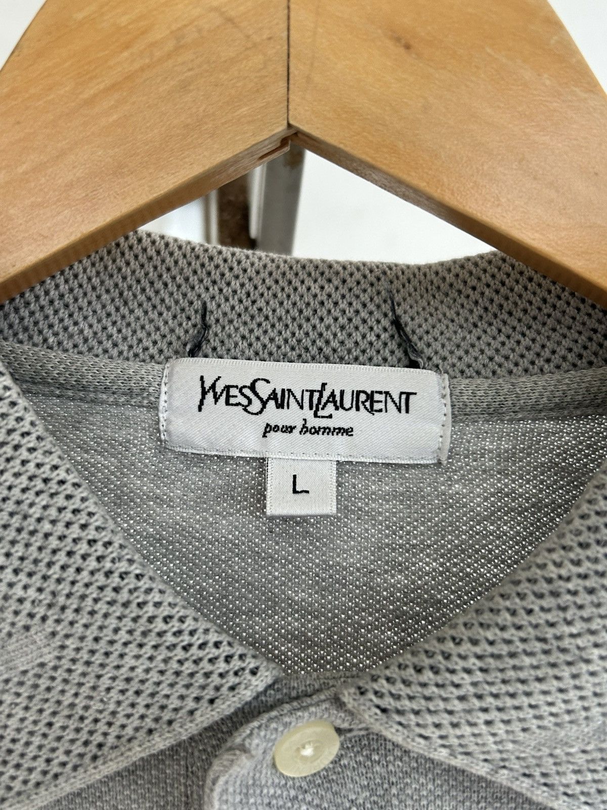 Yves Saint Laurent YSL Vintage Pocket Polo Gray Tee Size US L / EU 52-54 / 3 - 6 Thumbnail