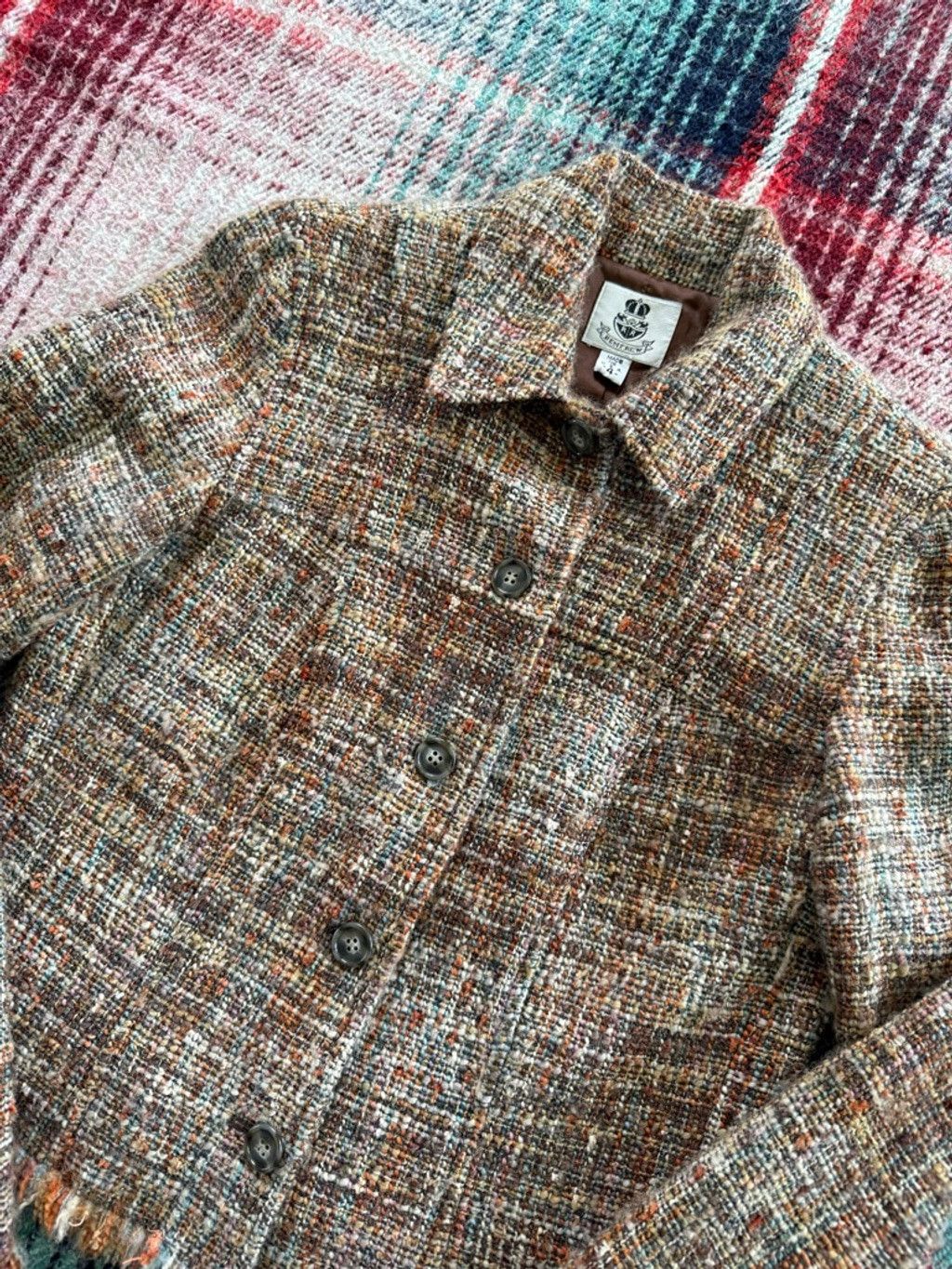 Holt Renfrew Vintage Renfrew Brown Orange Tweed Blazer Jacket Size 4 Size S / US 4 / IT 40 - 2 Thumbnail