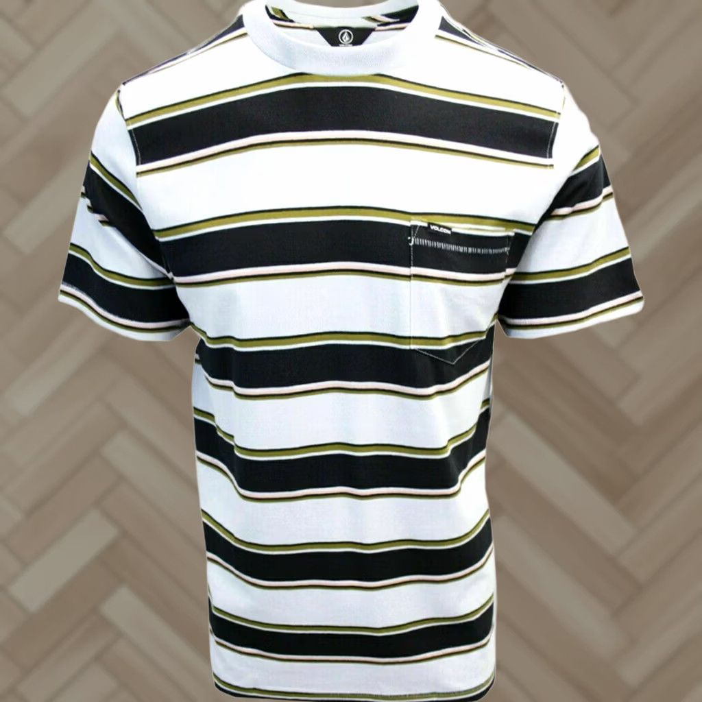 Volcom Volcom Men's Pale Blue Laney Crew T-Shirt S06 Striped Short Sleeve Logo Vintage: No Size US S / EU 44-46 / 1 - 1 Thumbnail