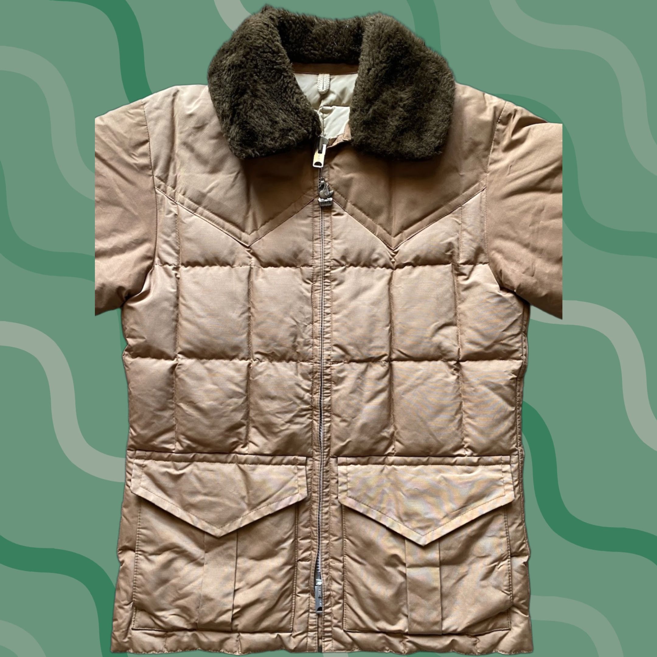Vintage VINTAGE Comfy Seattle Quilt Jacket Coat Goose Down Mens S Talon Zipper 50s/60s Brown Size US S / EU 44-46 / 1 - 1 Thumbnail
