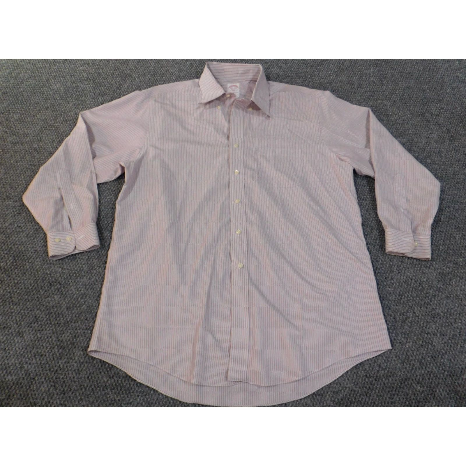 Brooks Brothers Brooks Brothers Shirt 16.5 Pink Mens Striped Classic Button Up Business Dress Shirt Size US XL / EU 56 / 4 - 2 Thumbnail