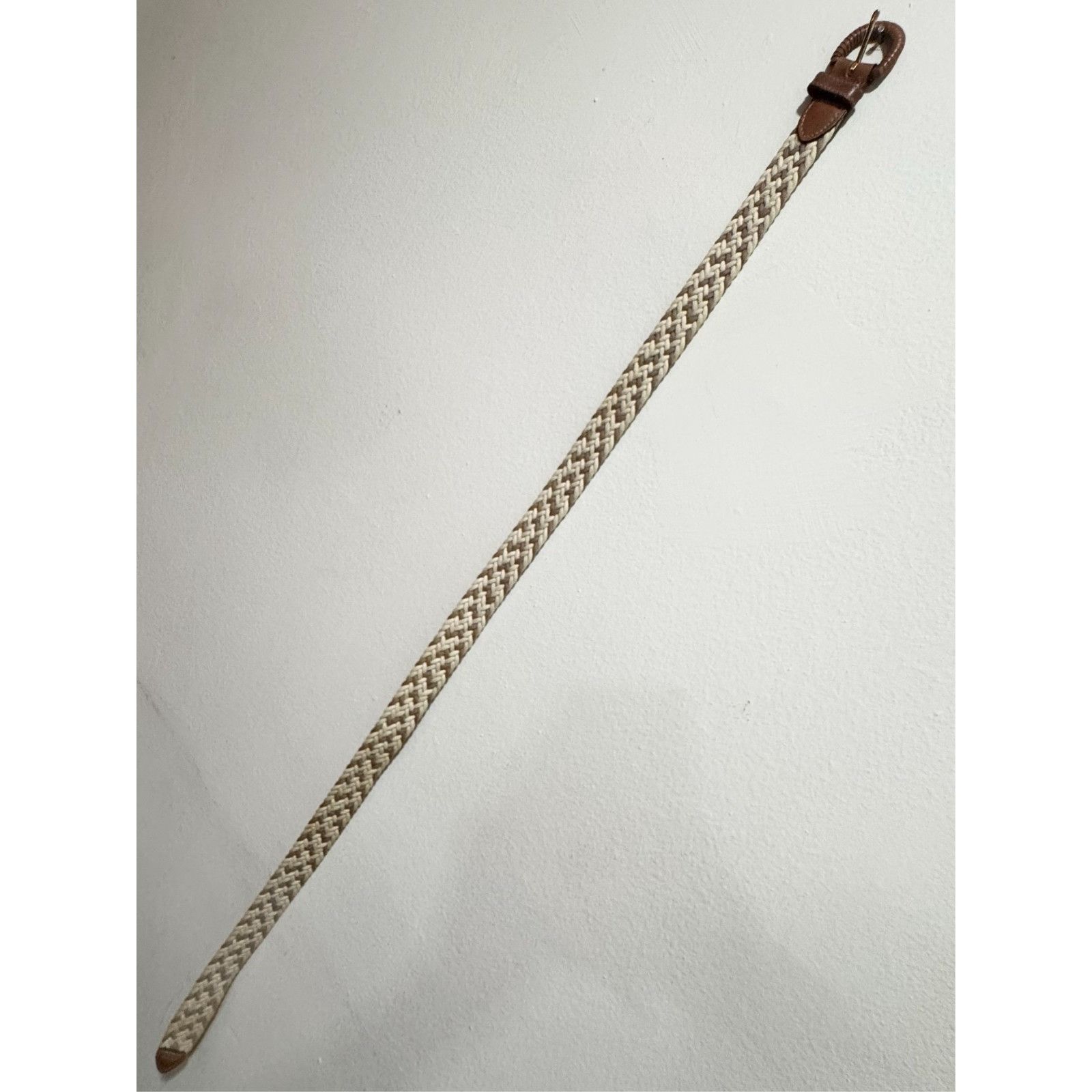 Vintage Vintage genuine leather Taiwan woven belt size L Size ONE SIZE - 2 Thumbnail