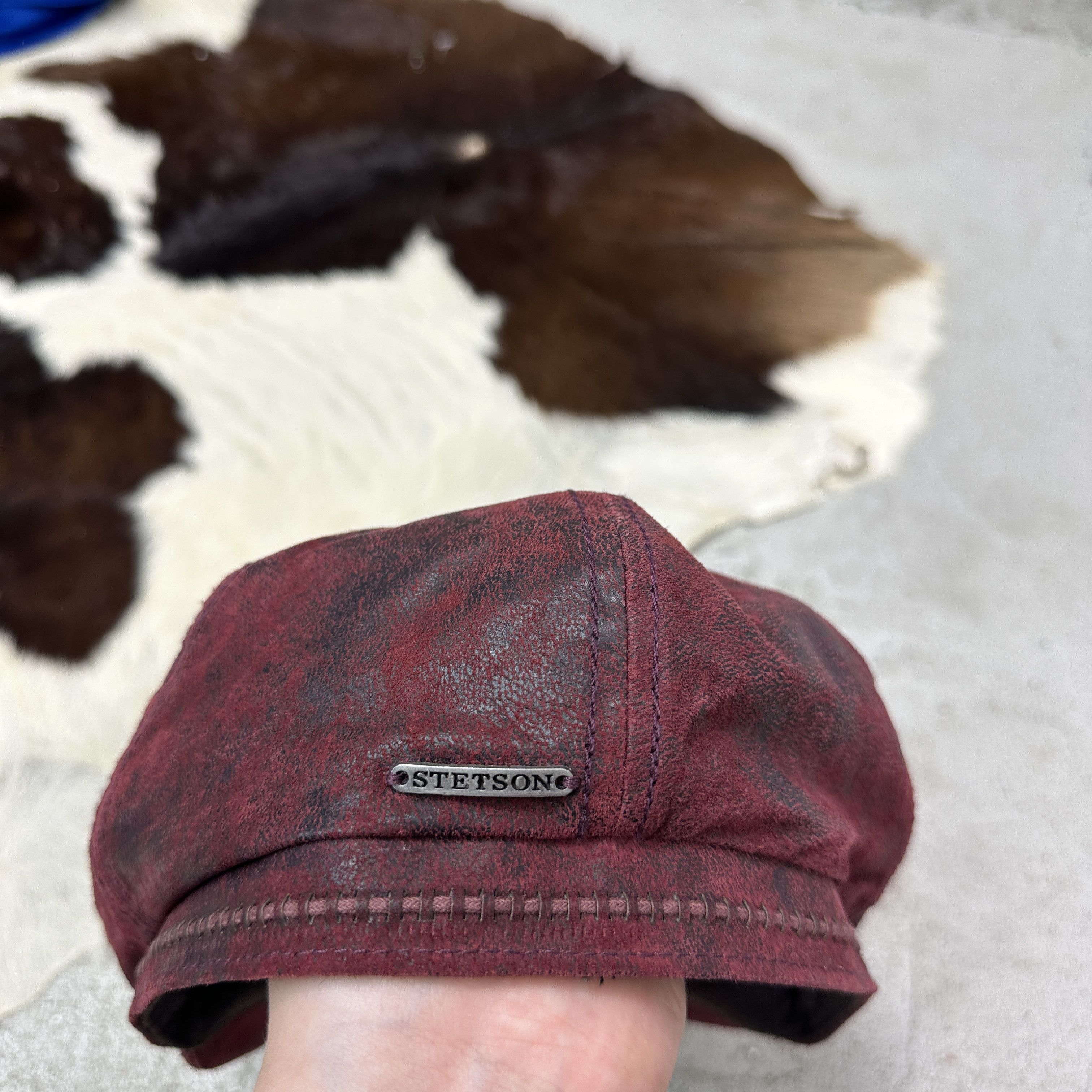 Stetson Vintage Streetwear Old School Stetson Flat Cap Y2K Size 36 - 3 Thumbnail