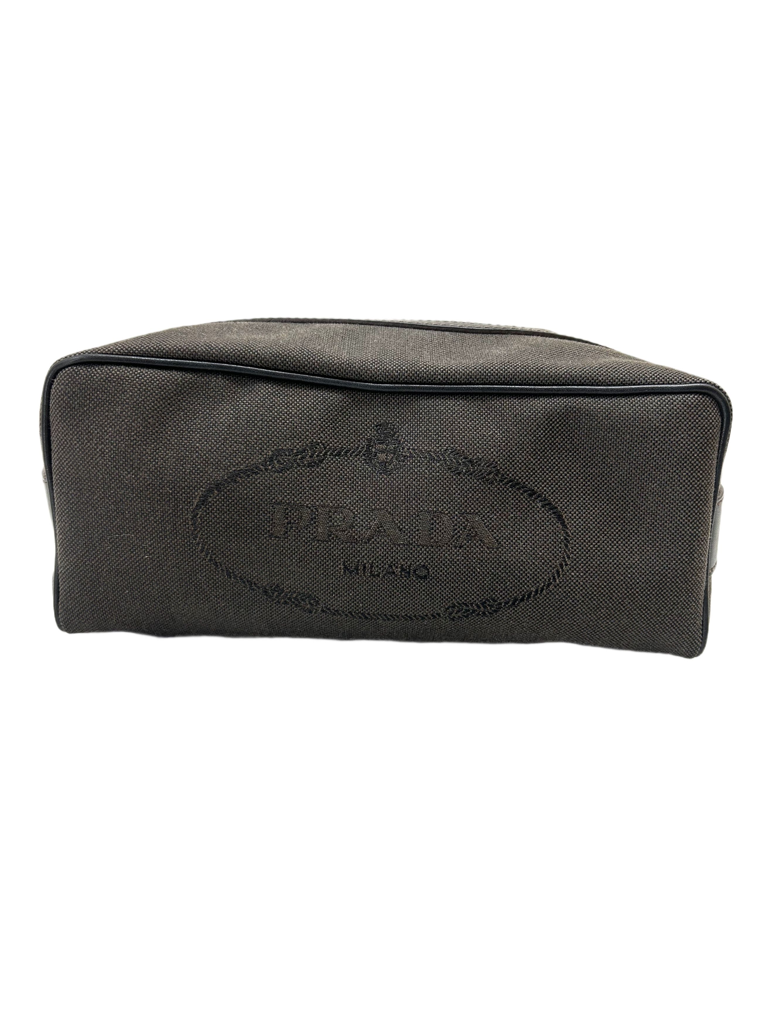 Prada Prada Wash Bag With Embroidered Shield Logo Size ONE SIZE - 1 Thumbnail