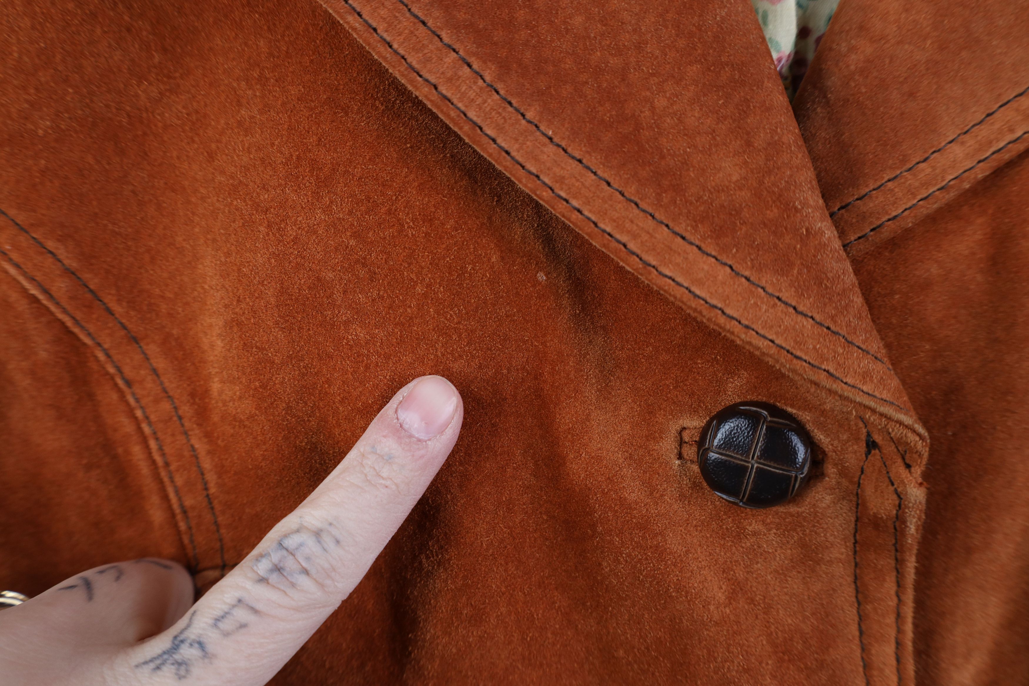 Vintage Vintage 90s Streetwear Suede Leather Jacket Burnt Orange Size L / US 10 / IT 46 - 5 Thumbnail