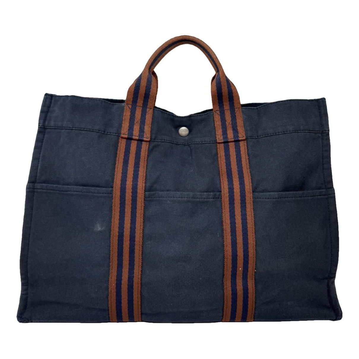 Hermès Navy Cotton Handbag