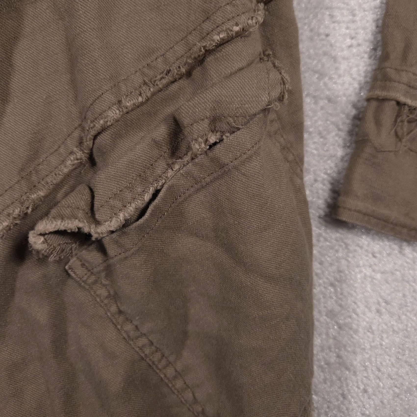 Free People Free People Jacket Womens Small Brown Linen Rayon Open Front Raw Hem Bohemian Lightweight Casual Pockets Size S / US 4 / IT 40 - 5 Thumbnail