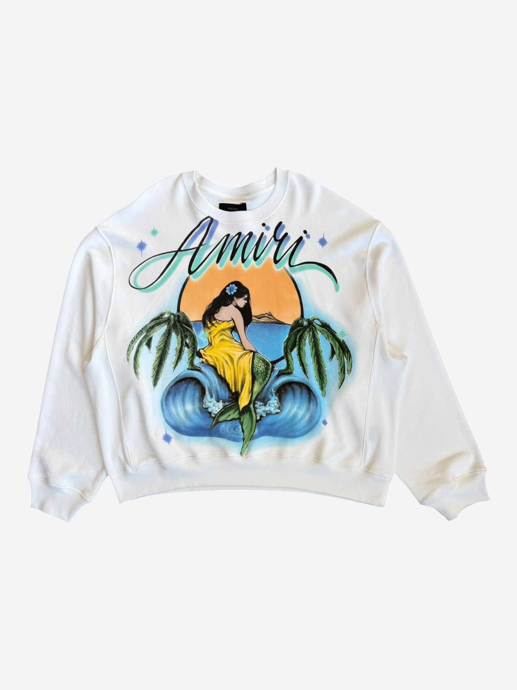 Amiri Amiri White Mermaid Graphic Sweater Size US XXL / EU 58 / 5 - 1 Thumbnail