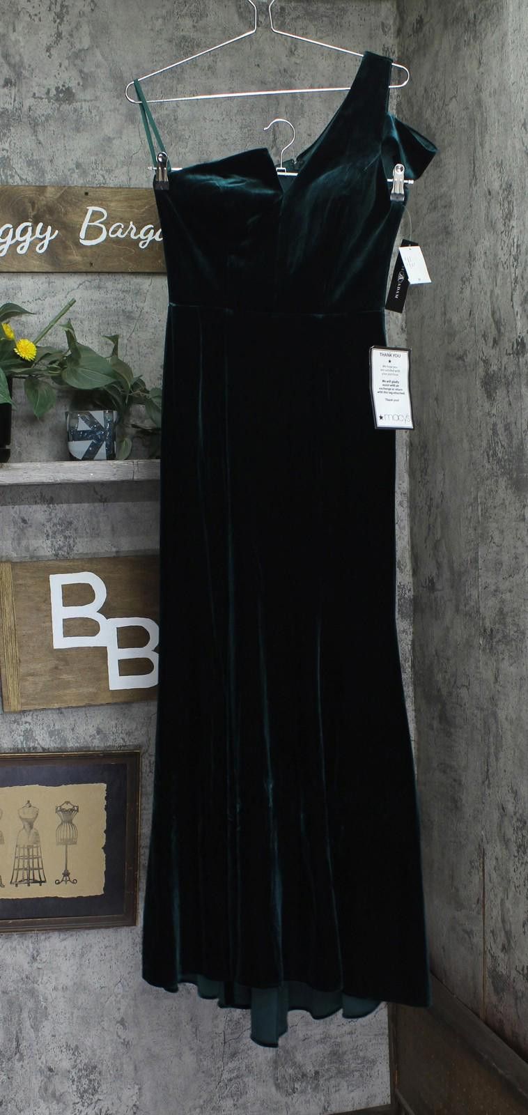 Other Betsy & Adam One Velvet Gown Dress A21575p Hunter Green 6p Size M / US 6-8 / IT 42-44 - 1 Thumbnail
