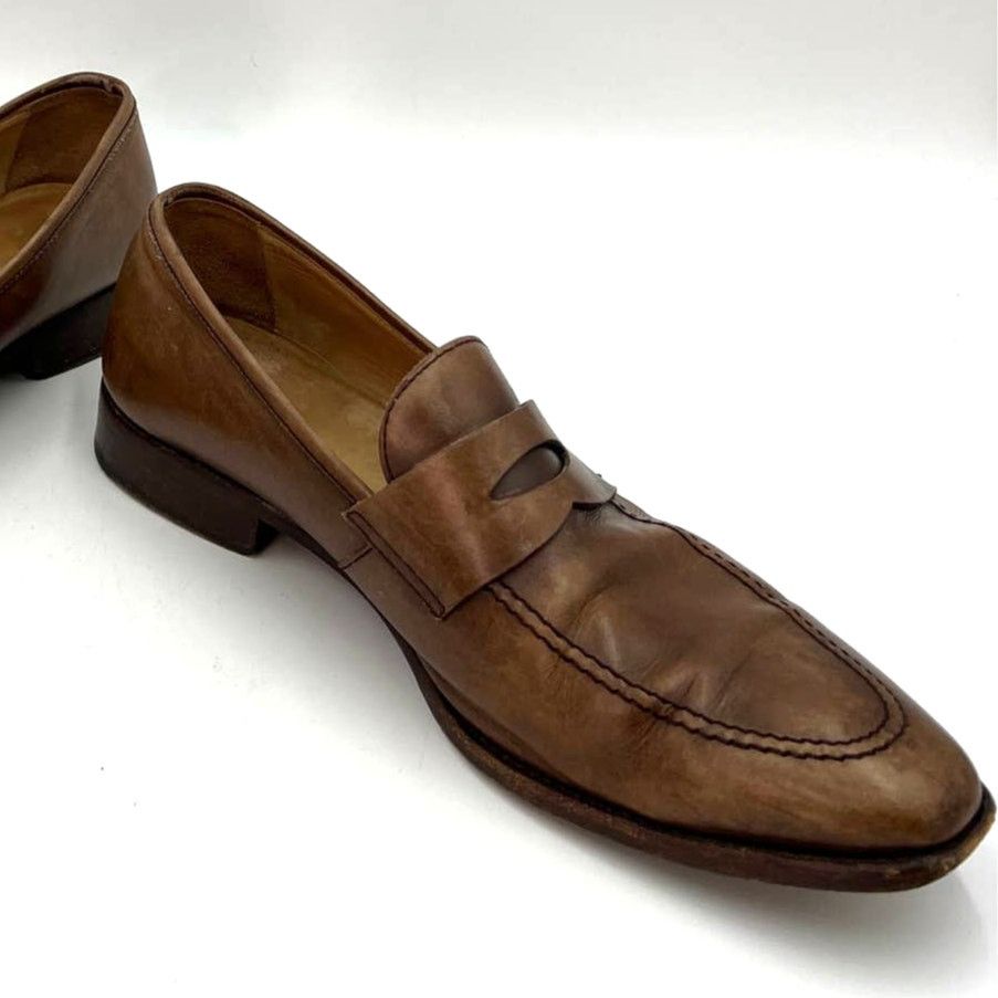 Jack Erwin Jack Erwin Luke Penny Loafers Leather Brown Size US 10 / EU 43 - 6 Thumbnail