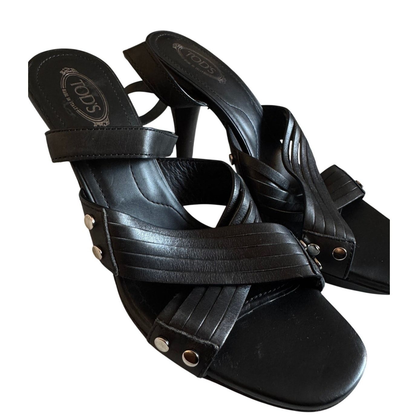 Tod's Tod's Platform Black Leather Strappy Sandals Size US 10.5 / IT 40.5 - 1 Thumbnail