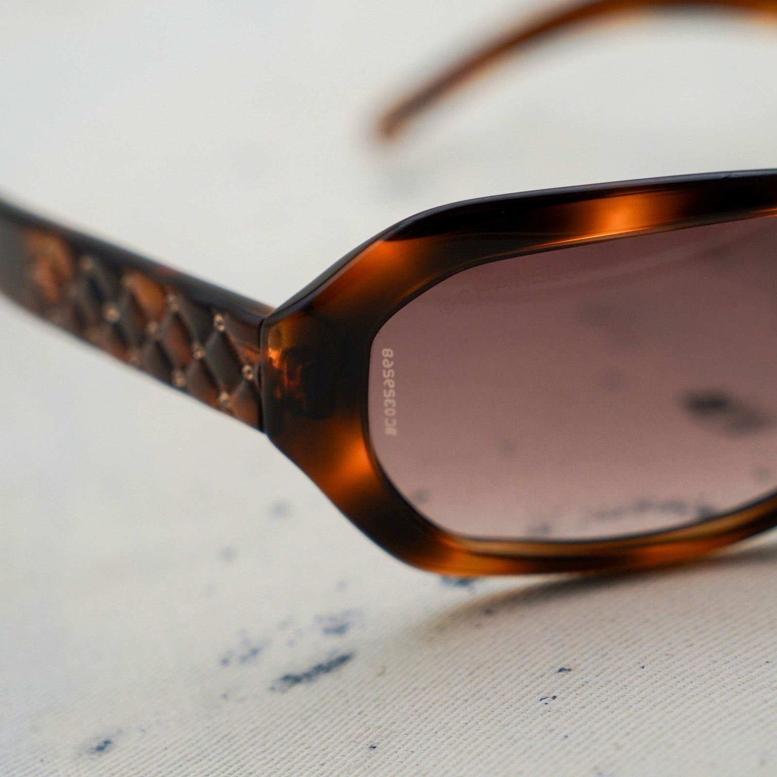 Chanel Vintage chanel brown gradient crystal cc logo y2k sunglasses Size ONE SIZE - 5 Thumbnail