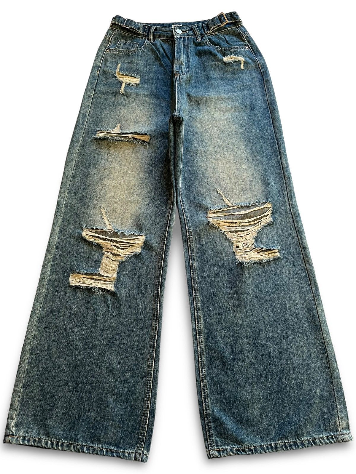 Japanese Brand Vintage Japanese Brand Distressed Blue Denim Baggy Denim Size US 29 - 1 Thumbnail