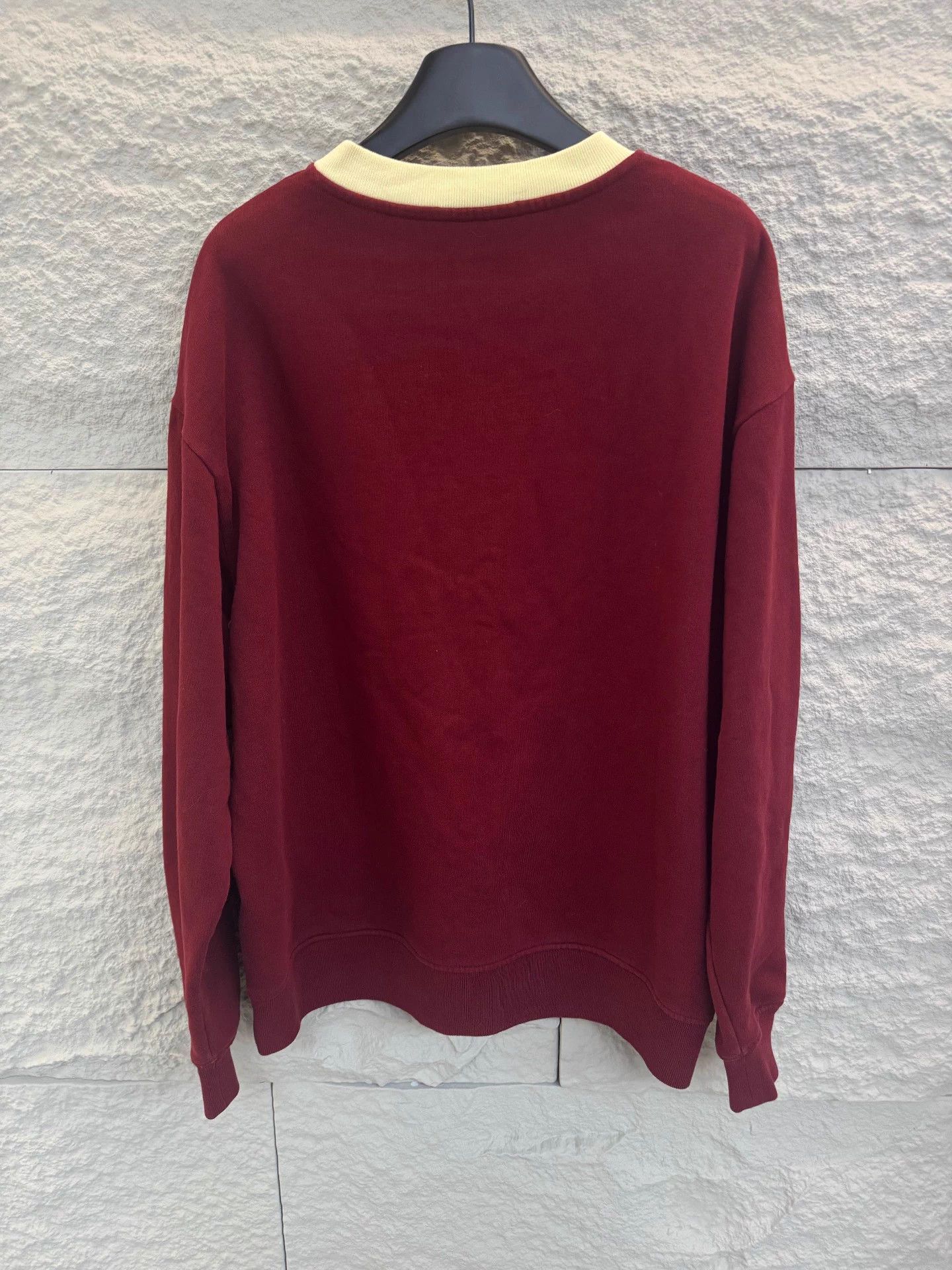 Miu Miu Miu Miu CLUB Logo Burgundy & Cream Collar Sweatshirt Size S Size S / US 4 / IT 40 - 6 Thumbnail