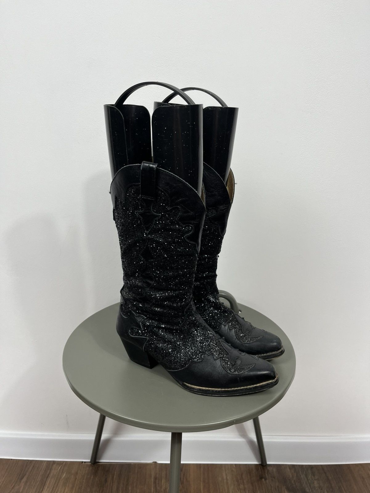 Other Black Glitter Cowboy Boots EU 39 Leather Spain Western Size US 8 / IT 38 - 1 Thumbnail