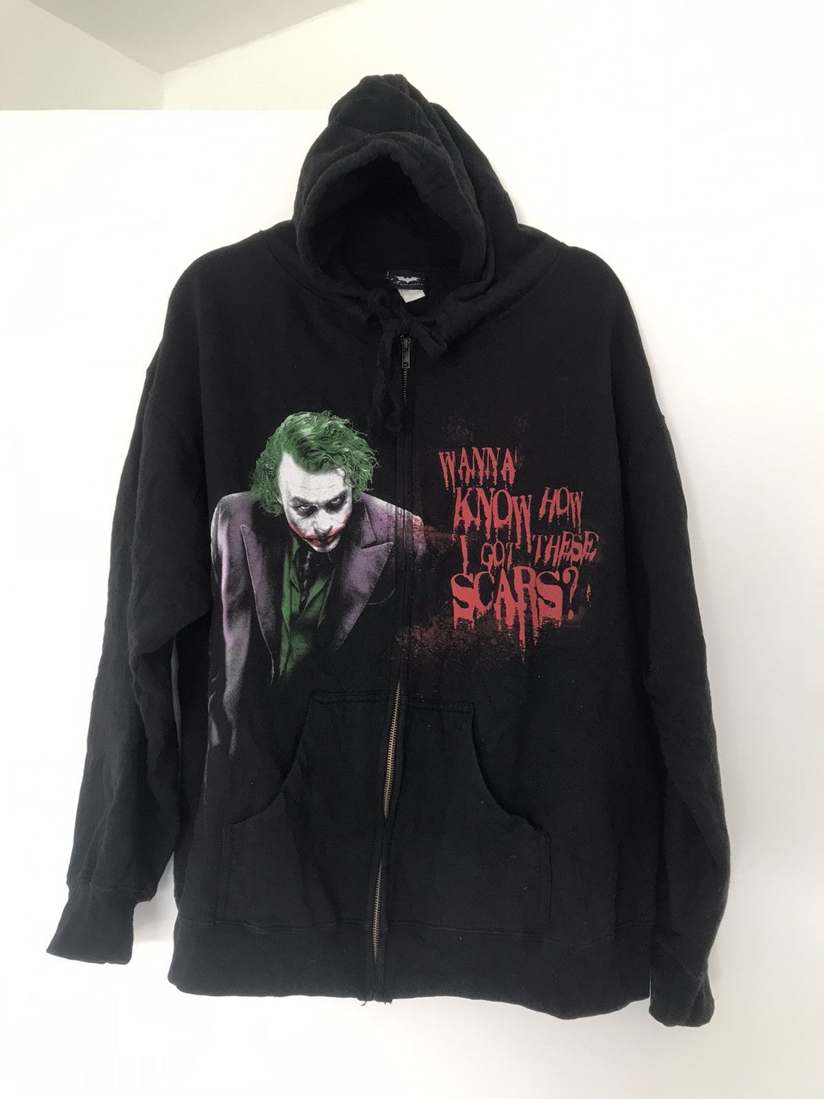 image of Vintage Heath Ledger Joker Dark Knight Batman Movie Promo in Black, Men's (Size XL)