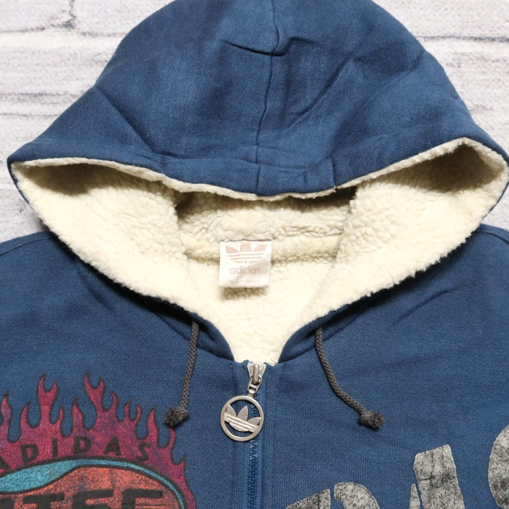 Adidas VINTAGE Adidas Trefoil Big Logo Hoodie Shirt Navy 90s Mens Large Size US L / EU 52-54 / 3 - 7 Thumbnail