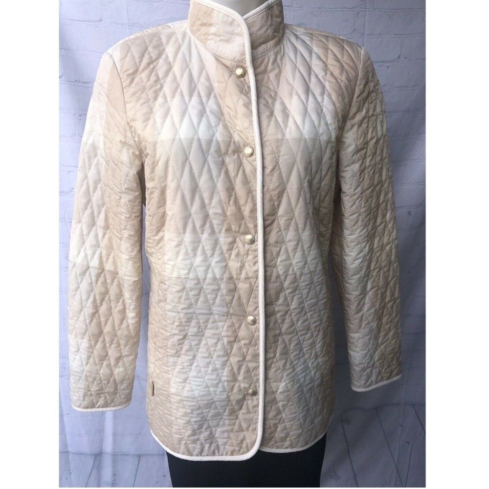 Other Goldix Beige Lightweight Lined Quilted Jacket Size UK 10 US Size S / US 4 / IT 40 - 1 Thumbnail