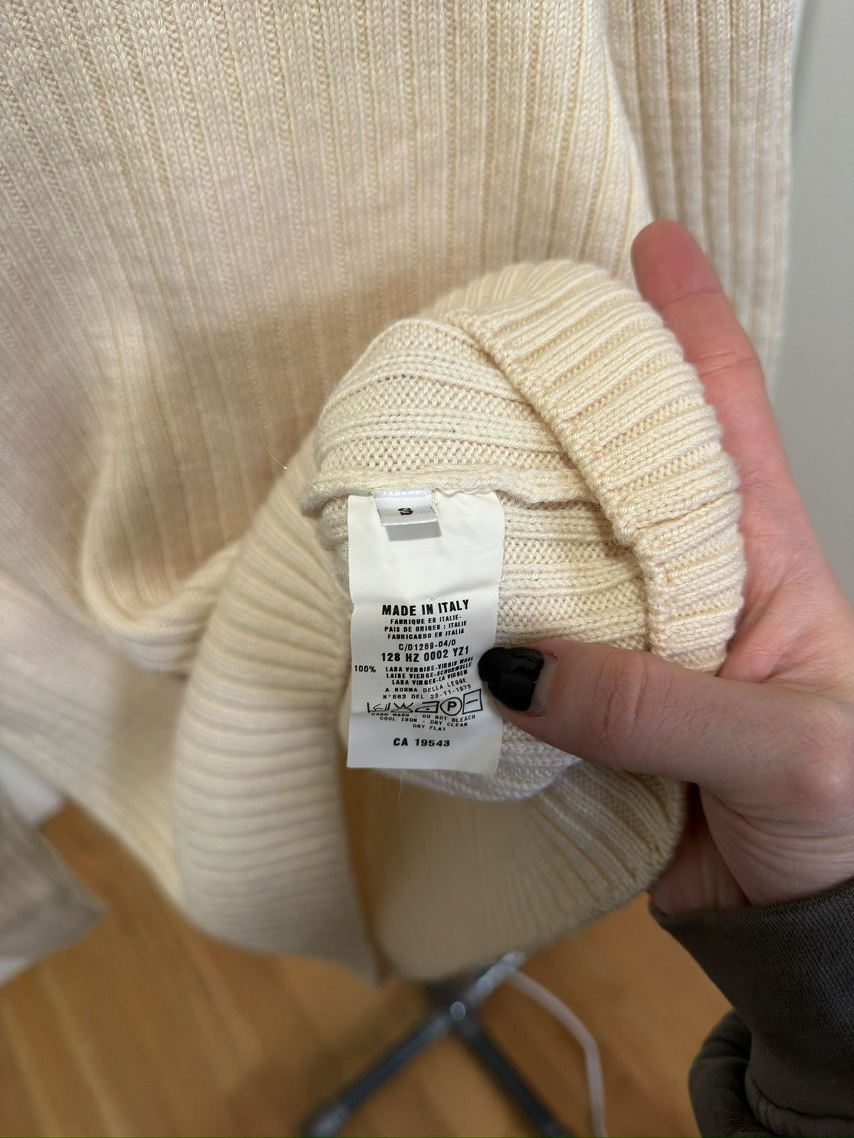 Helmut Lang AW99 Ivory Ribbed Sweater Size US S / EU 44-46 / 1 - 4 Thumbnail