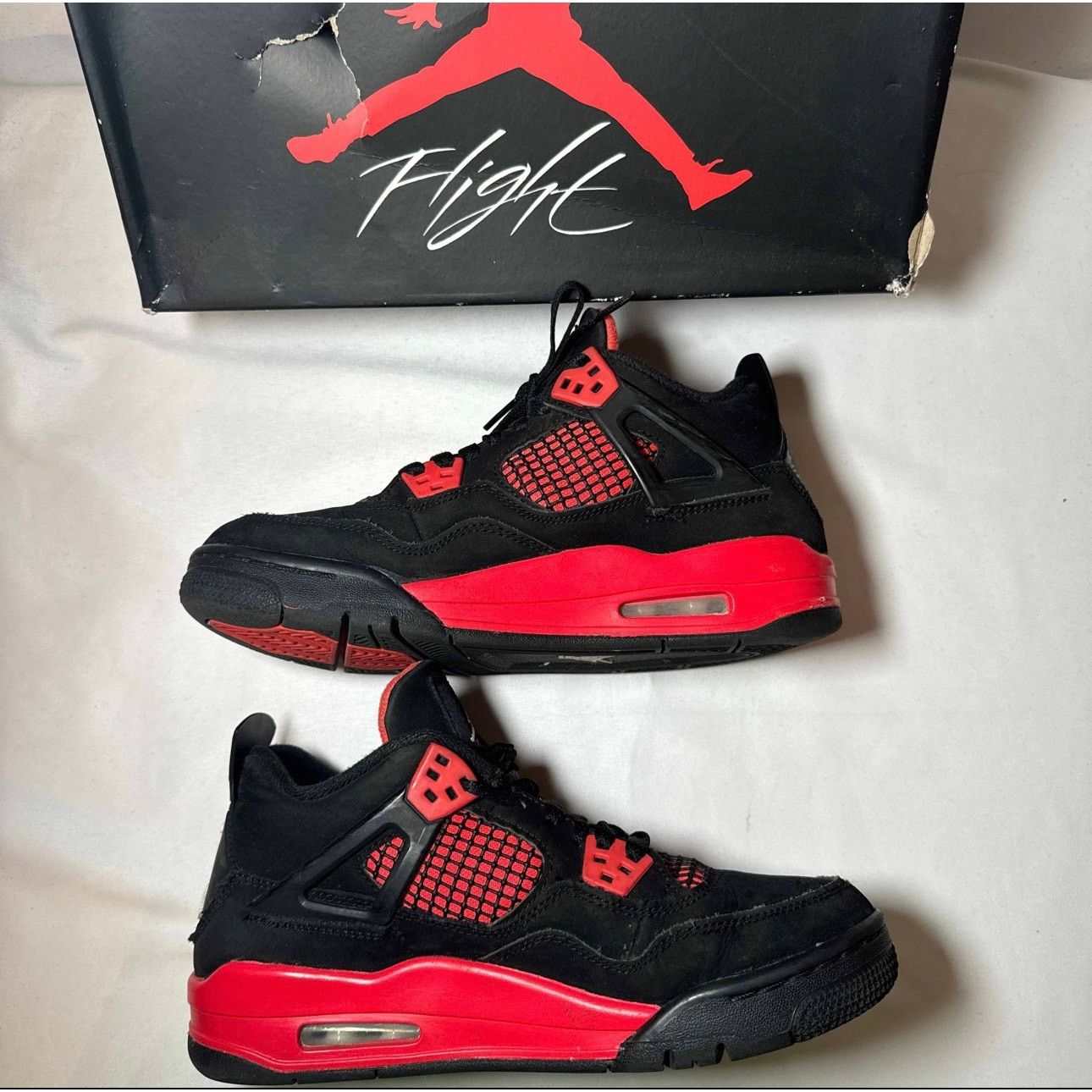 Jordan Brand × Nike Size 6 - Nike Air Jordan 4 Retro GS Red Thunder Men's Shoes Size US 6 / EU 39 - 3 Thumbnail