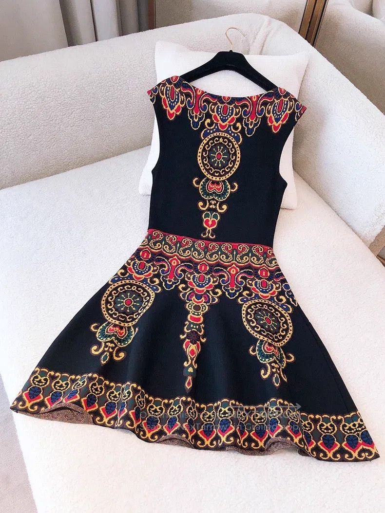 Valentino Valentino Painted patterned knitted dress sleeveless dress Size S / US 4 / IT 40 - 2 Thumbnail