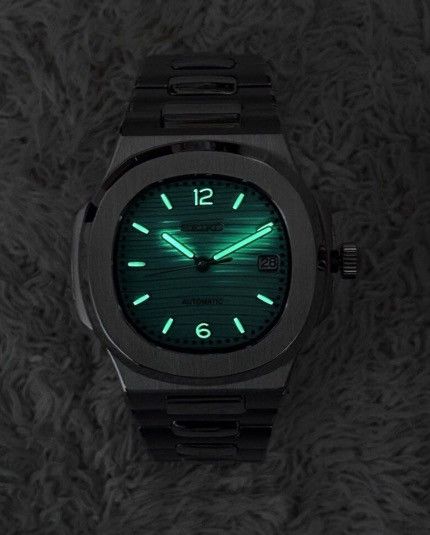 Japanese Brand Seiko Mod Nautilus Tiffany Blue Dial Steel Watch NH35 41mm Size ONE SIZE - 2 Thumbnail