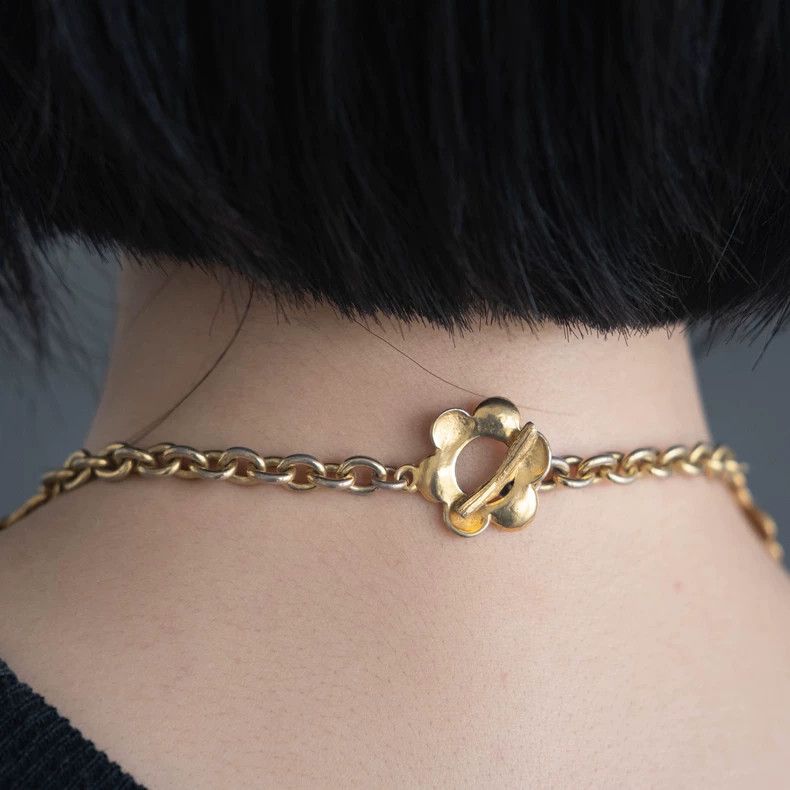 Kenzo KENZO Golden Rhine Stone Shimmering Flower Necklace vintag Size ONE SIZE - 4 Thumbnail