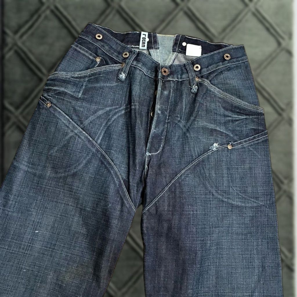 Doublet Rogan Jeans Men Dark Wash Funnel Double Knee Distressed Button Fly Size 28x32 Regular 32in Straight NWT Size US 28 / EU 44 - 1 Thumbnail