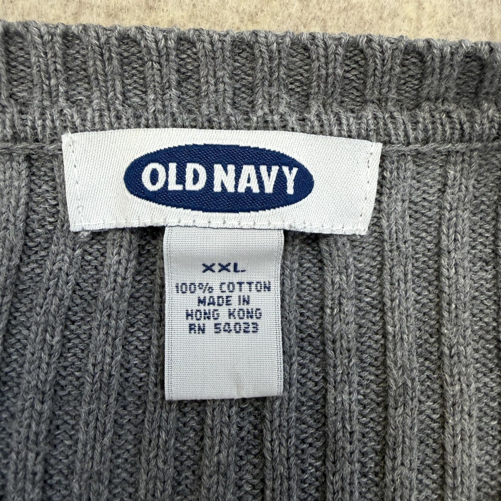 Old Navy VINTAGE Old Navy Sweater Mens 2XL Gray Rib Knit Crewneck Pullover Hong Kong Size US XXL / EU 58 / 5 - 4 Thumbnail