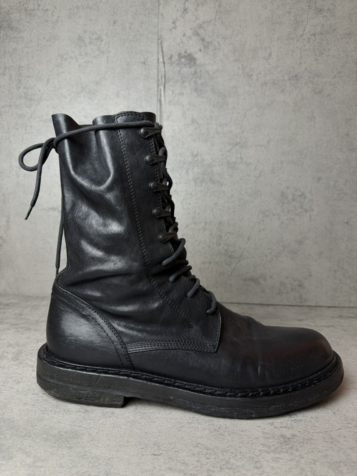 Ann Demeulemeester ANN DEMEULEMEESTER - VITELLO NERO COMBAT BOOTS Size US 8 / EU 41 - 3 Thumbnail