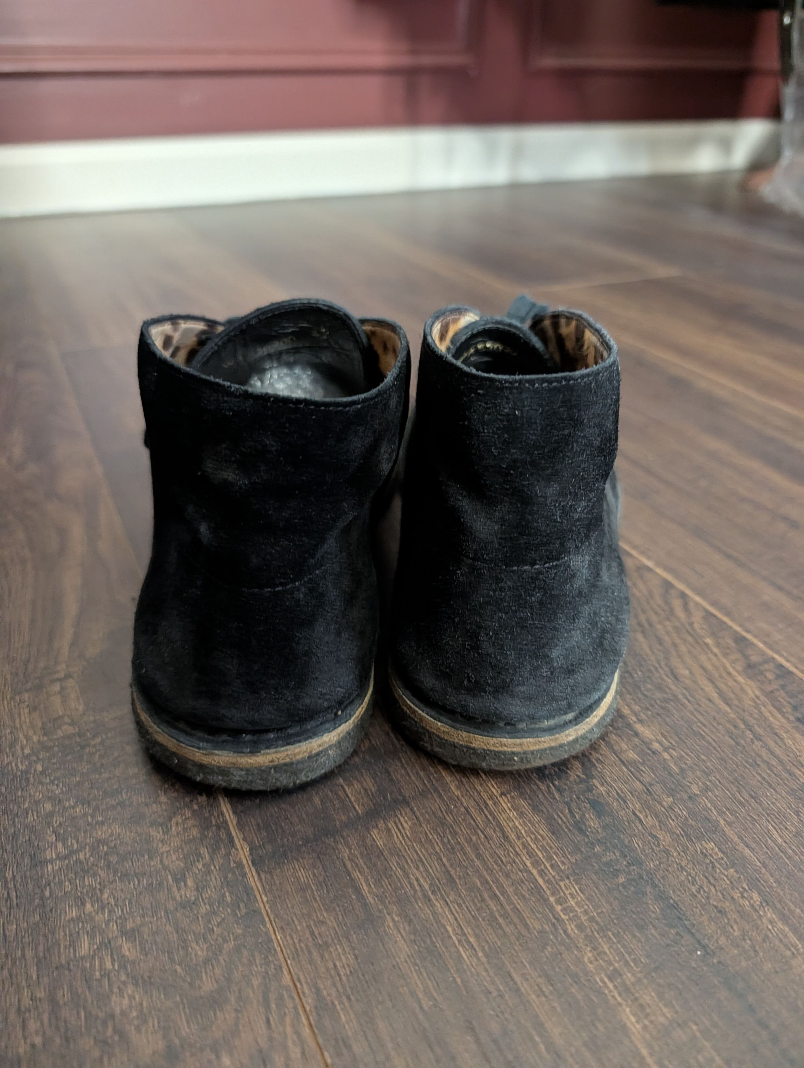 Saint Laurent Paris HEDI Black Suede Leopard Pony Hair Lined Chukka Boots Size US 9 / EU 42 - 3 Thumbnail