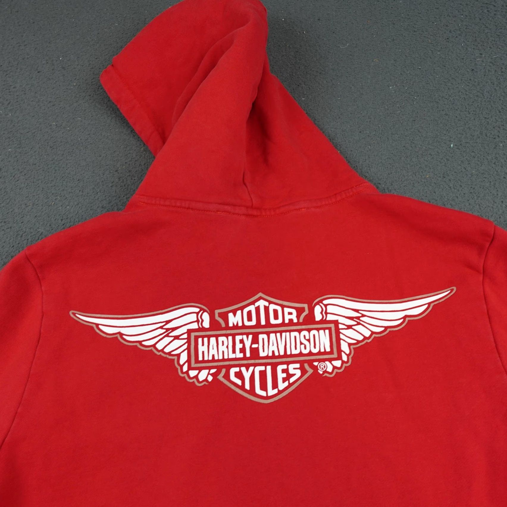Harley Davidson Harley-Davidson Hoodie Mens Medium Red Pullover Sweatshirt Wings Logo Slim Size US M / EU 48-50 / 2 - 6 Thumbnail