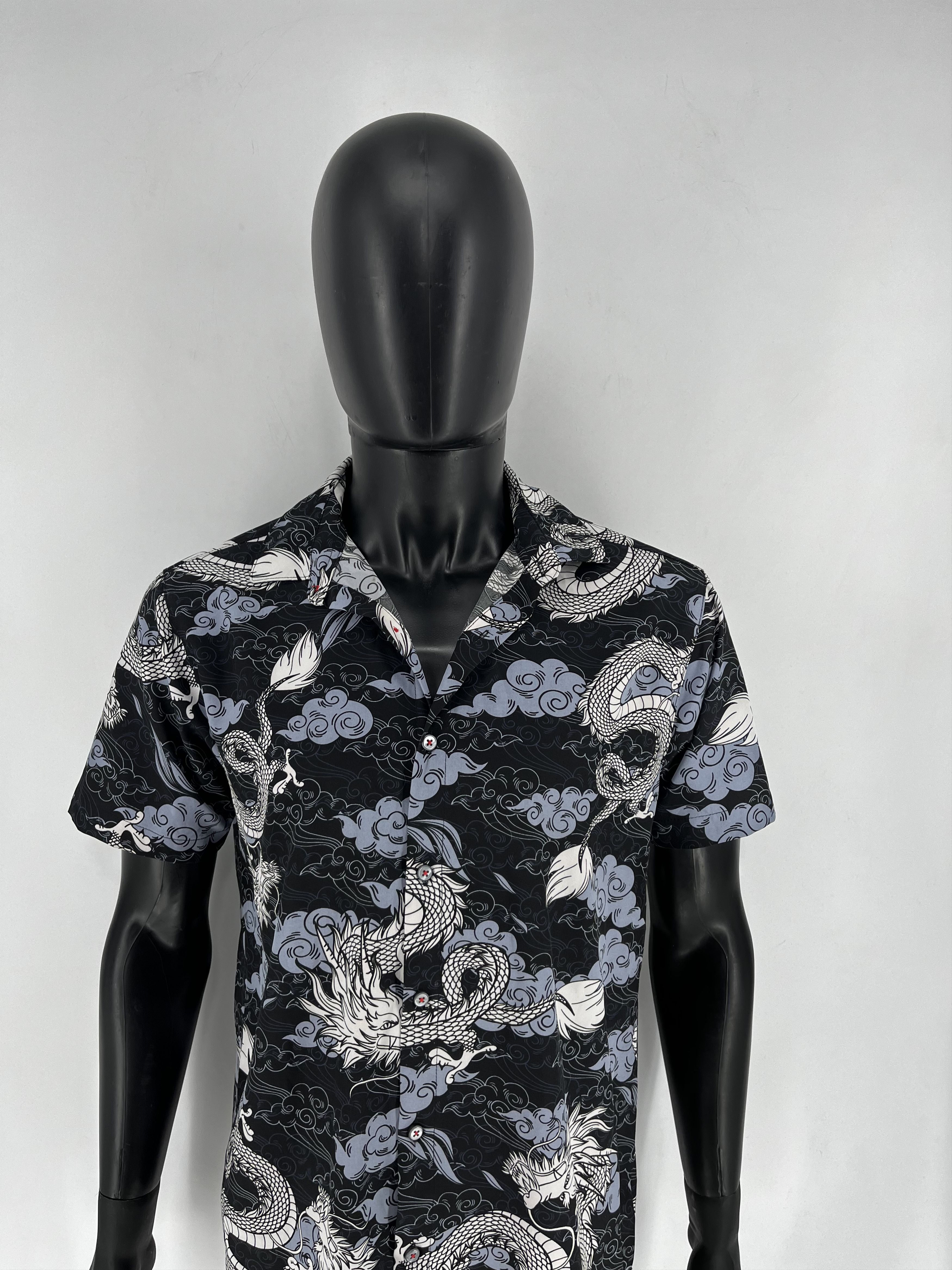 Japanese Brand Vintage Y2k Washed AvantGarde Tribal Tee Dragon Button Ups Size US M / EU 48-50 / 2 - 5 Thumbnail