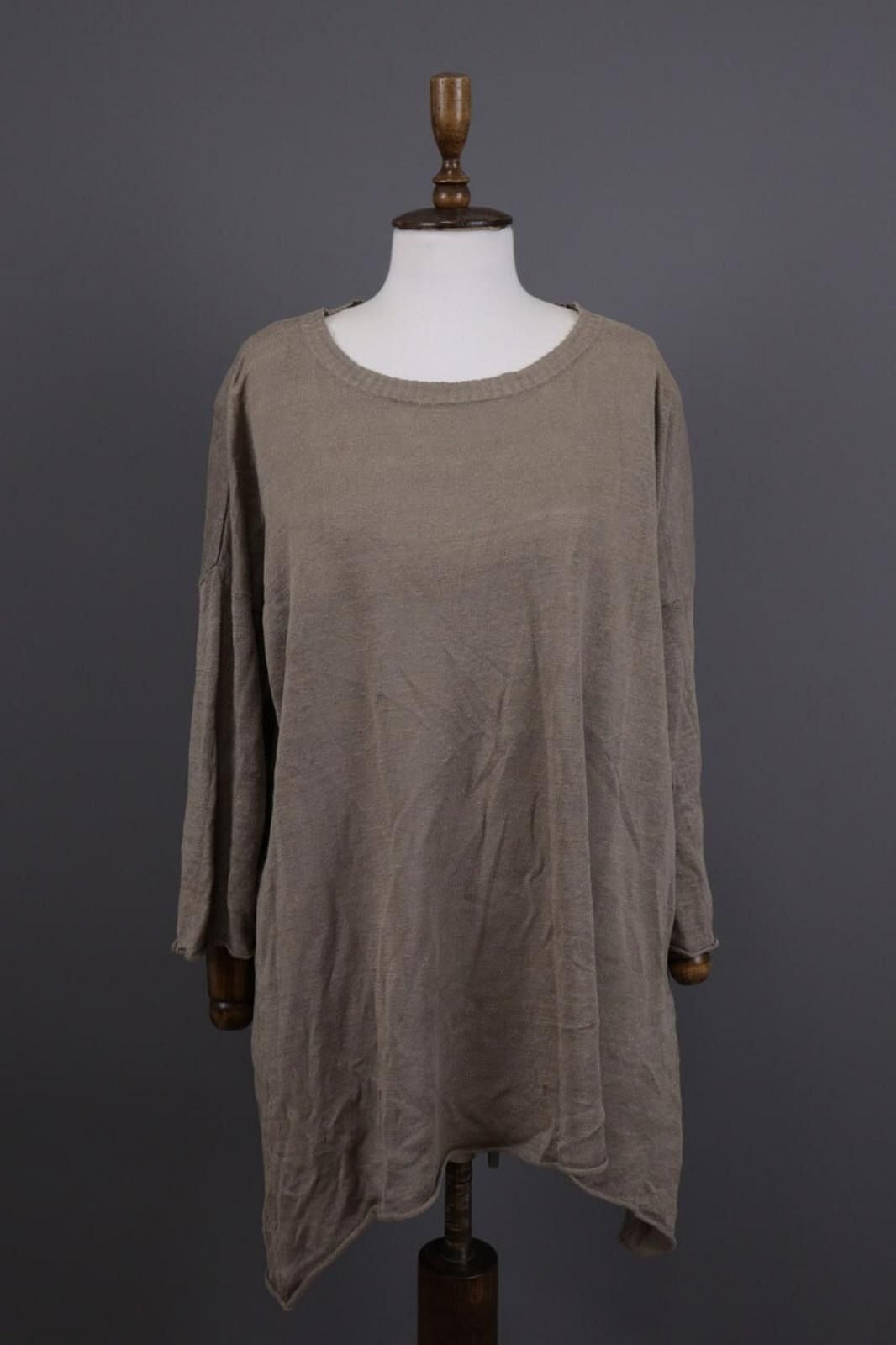Designer Gudrun Sjoden Brown Linen Lagenlook A-Line Dress Size L Size L / US 10 / IT 46 - 1 Thumbnail