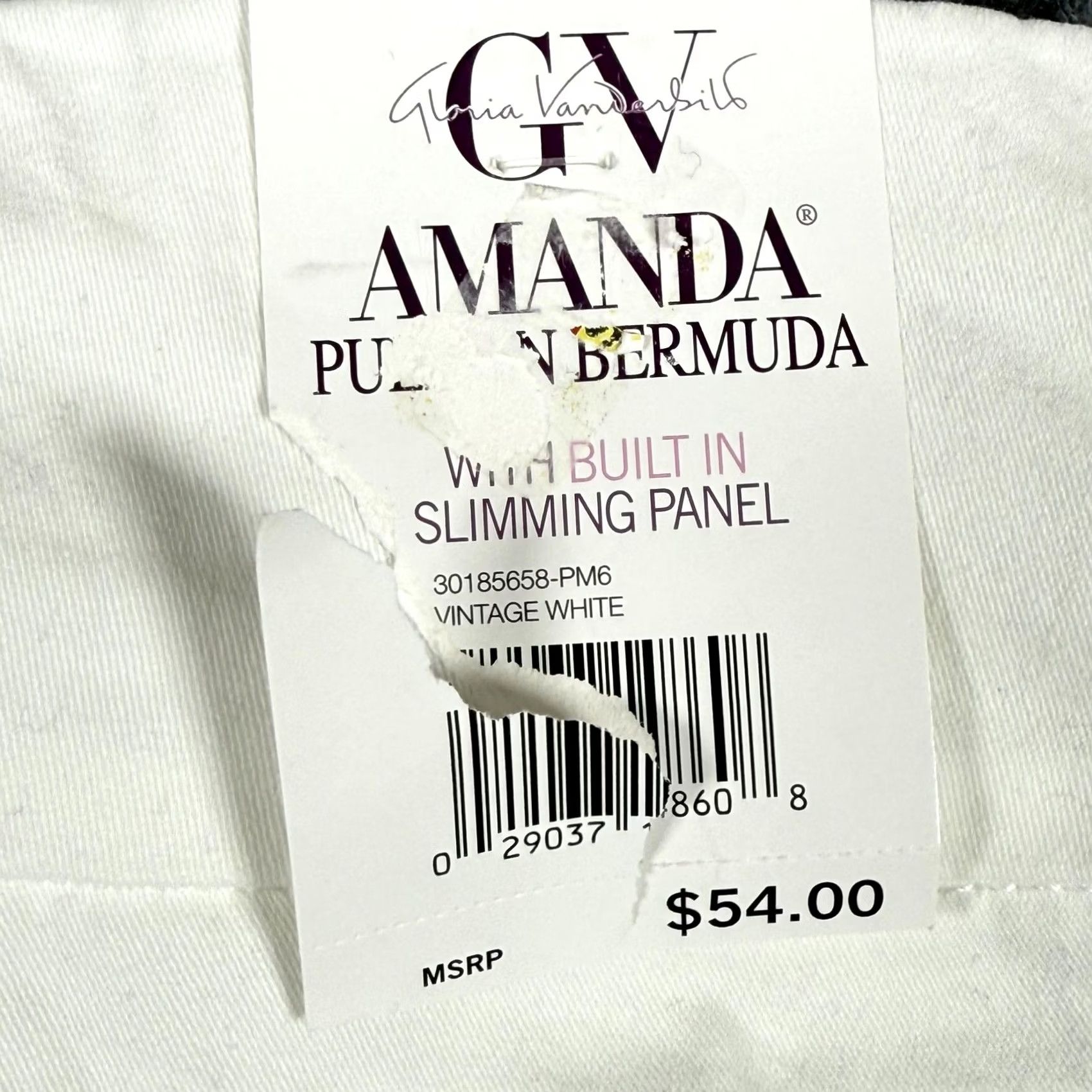 Gloria Vanderbilt VINTAGE Gloria Vanderbilt Bermuda Shorts Womens 22W White Pull On Slimming Panel Slimming Blended Cotton Spandex Size 40" / US 18 - 6 Thumbnail