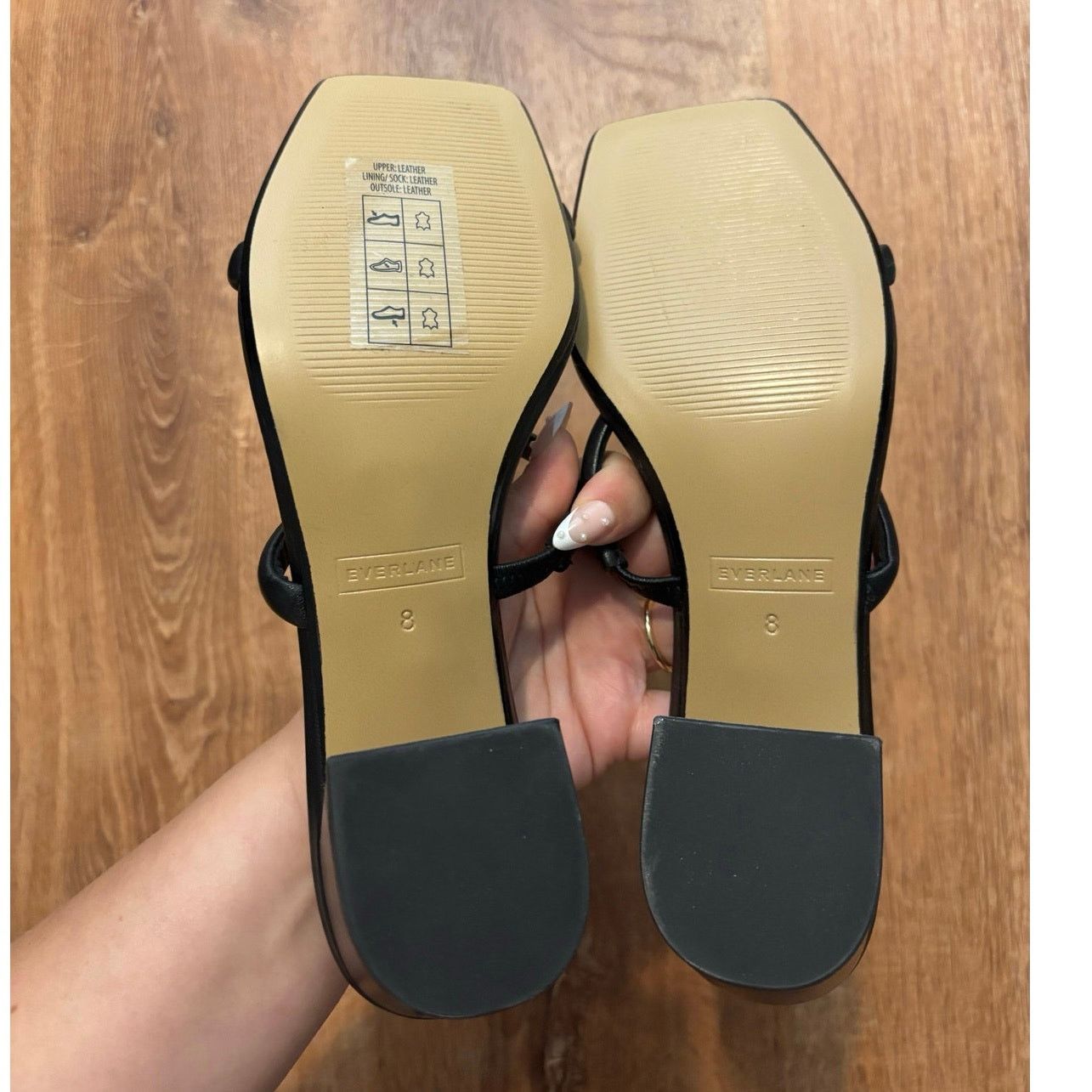 Everlane NEW Everlane The Double Strap Heel In Black Leather Size 8 Size US 8 / IT 38 - 6 Thumbnail