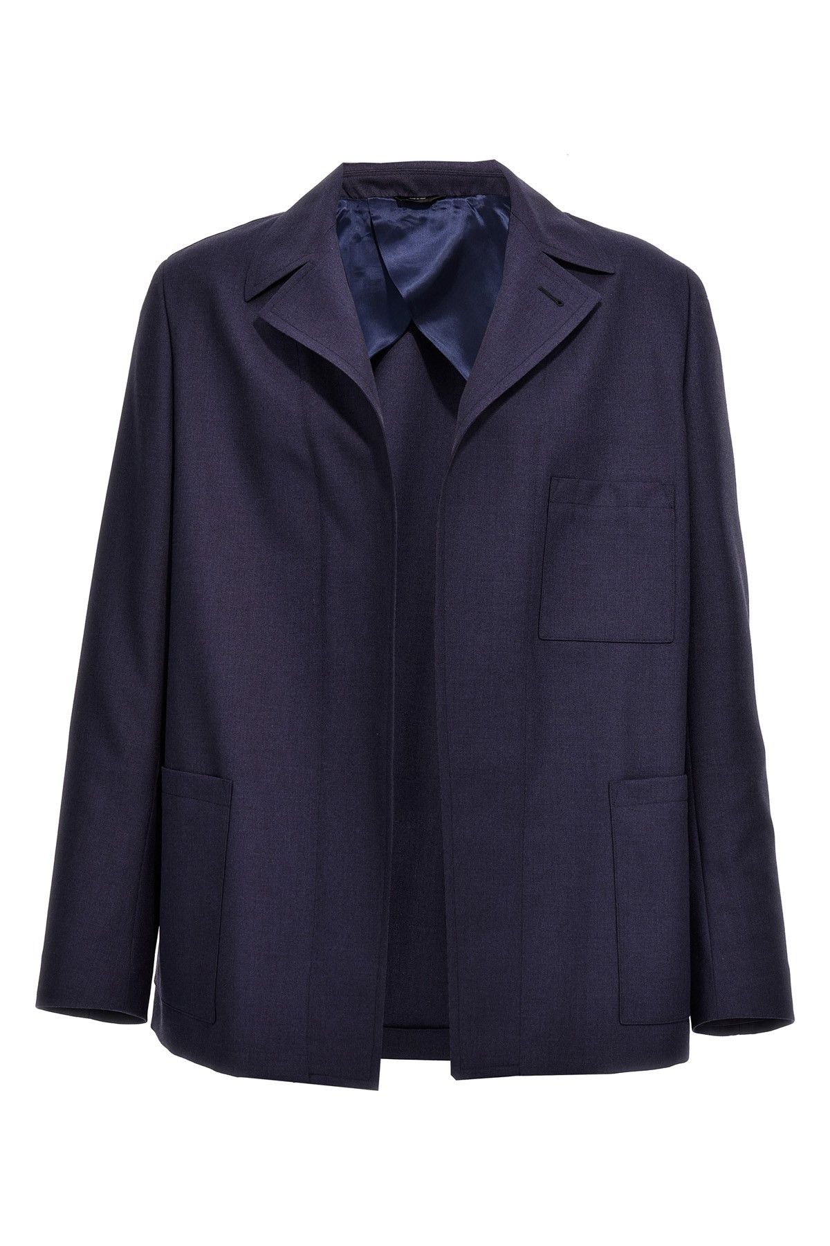 image of Fendi Half Belt Jacket in Blue, Men's (Size Small)