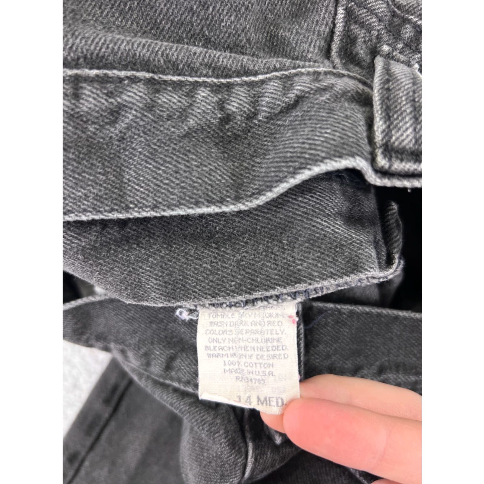 Lee VINTAGE Lee Jeans Juniors 14 Black High Rise Mom 26x28 100% Cotton Denim Distressed 5-Pocket Designer Western America Lee Womens Jeans Size 36" / US 14 / IT 50 - 6 Thumbnail
