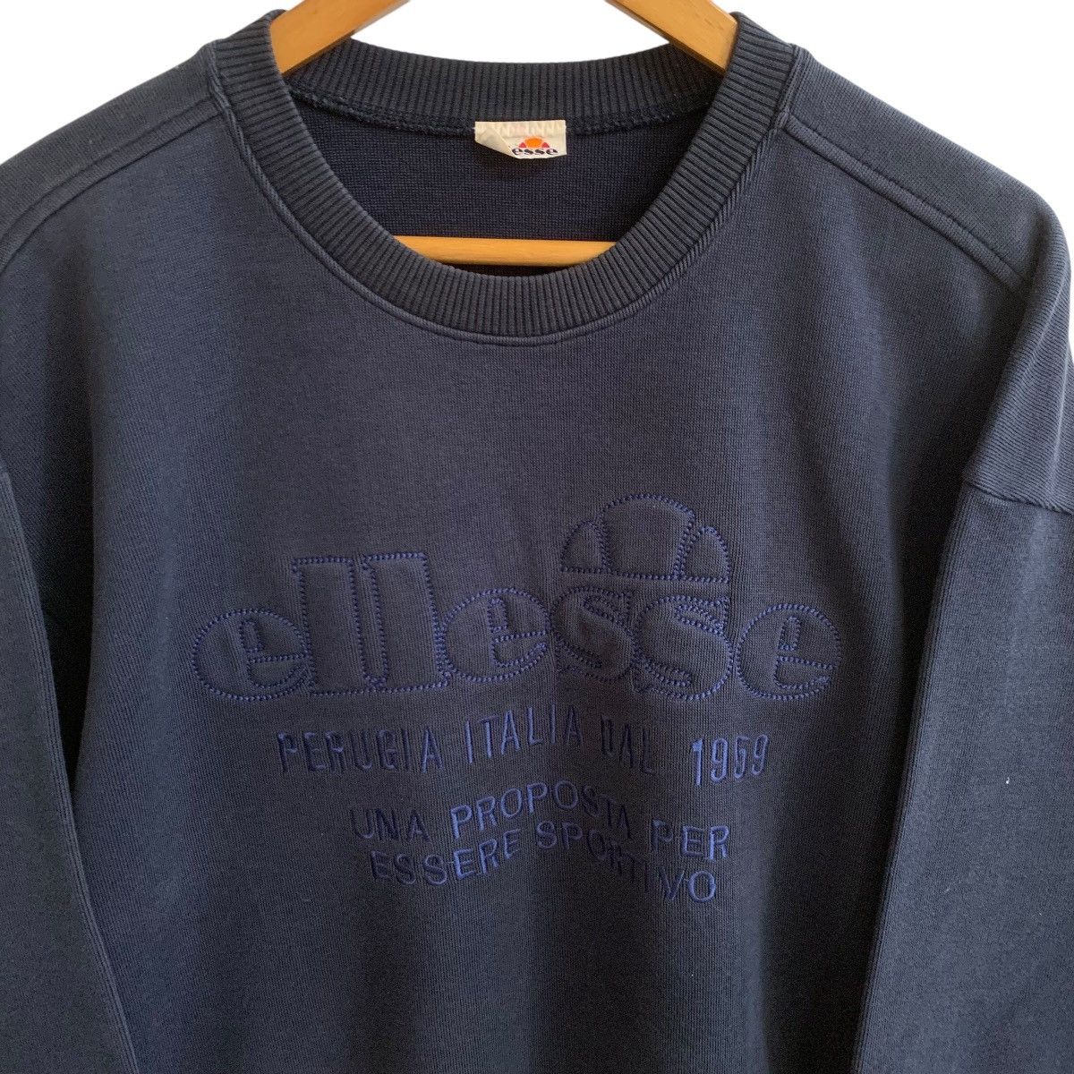 Ellesse × Vintage Vintage Ellesse Sweatshirt Navy Rare Medium Size US M / EU 48-50 / 2 - 2 Thumbnail