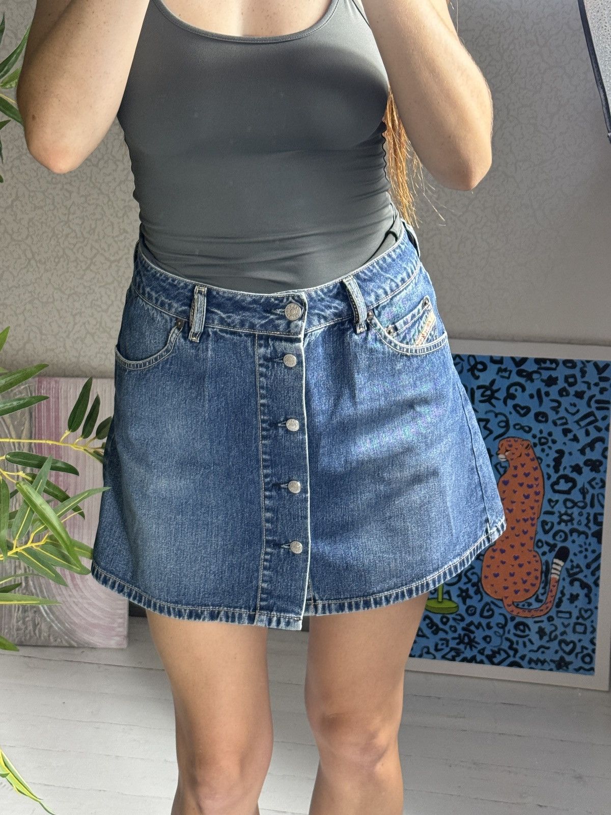 Diesel VINTAGE DIESEL WITH BUTTONS MINI DENIM SKIRT Size 29" - 1 Thumbnail