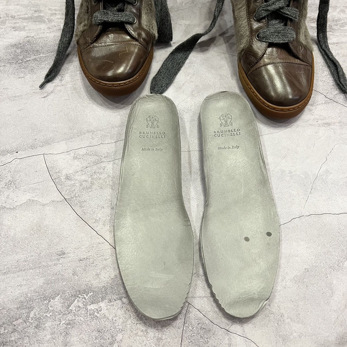 Brunello Cucinelli Brunello Cucinelli Leather Hi Top Shoe Trainers Sneakers Size US 8.5 / IT 38.5 - 15 Thumbnail