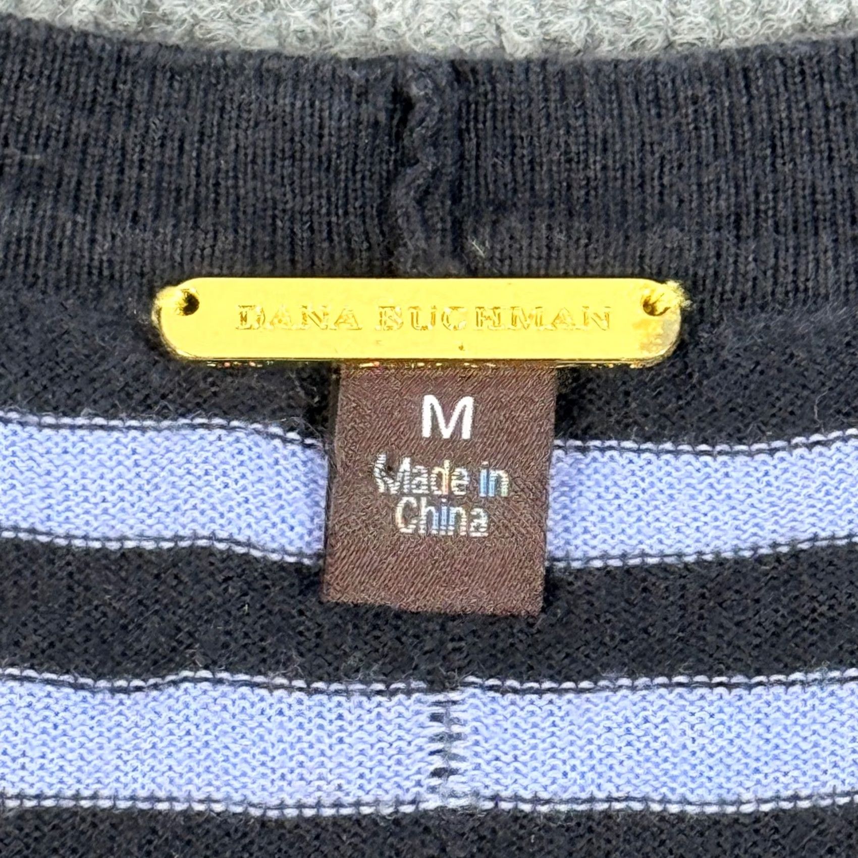 Vintage Dana Buchman Sweater Knit Relaxed Fit V Neck Lace Up Striped Tunic Medium Womens Size M / US 6-8 / IT 42-44 - 2 Thumbnail