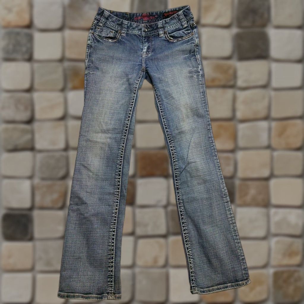 Denime Rock & Roll Cowgirl Jeans 28x34 Women Dark Wash Denim Mid Rise Western Bootcut Size 28" / US 6 / IT 42 - 1 Thumbnail