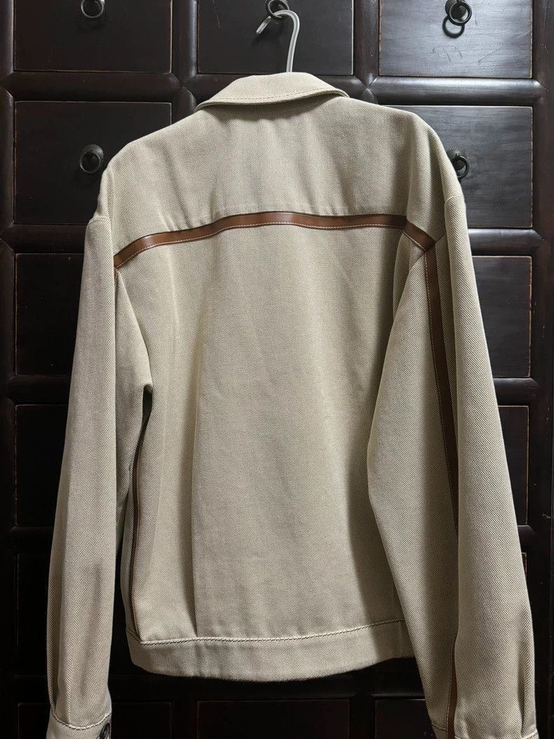 Miu Miu Miu Miu 24 SS Show Beige Canvas Parquet Work Jacket Size US XXS / EU 40 - 2 Thumbnail