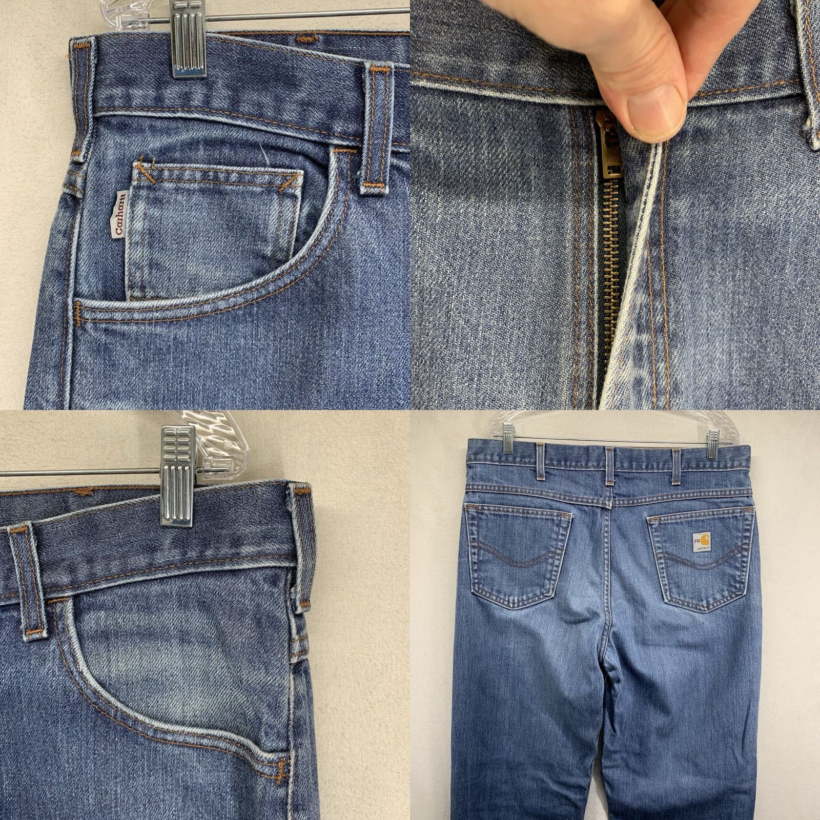 Carhartt VINTAGE Carhartt FR Flame Resistant Jeans Men's 38x33 Denim Work Pants Straight Fit Blue Size US 38 / EU 54 - 8 Thumbnail