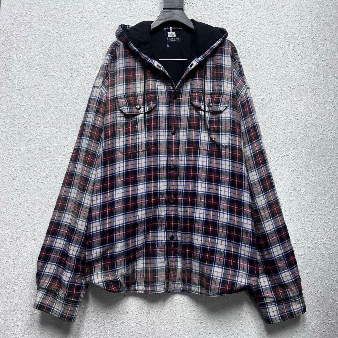 Balenciaga Balenciaga Hooded Padded Plaid Flannel Jacket Size S Size US S / EU 44-46 / 1 - 1 Thumbnail
