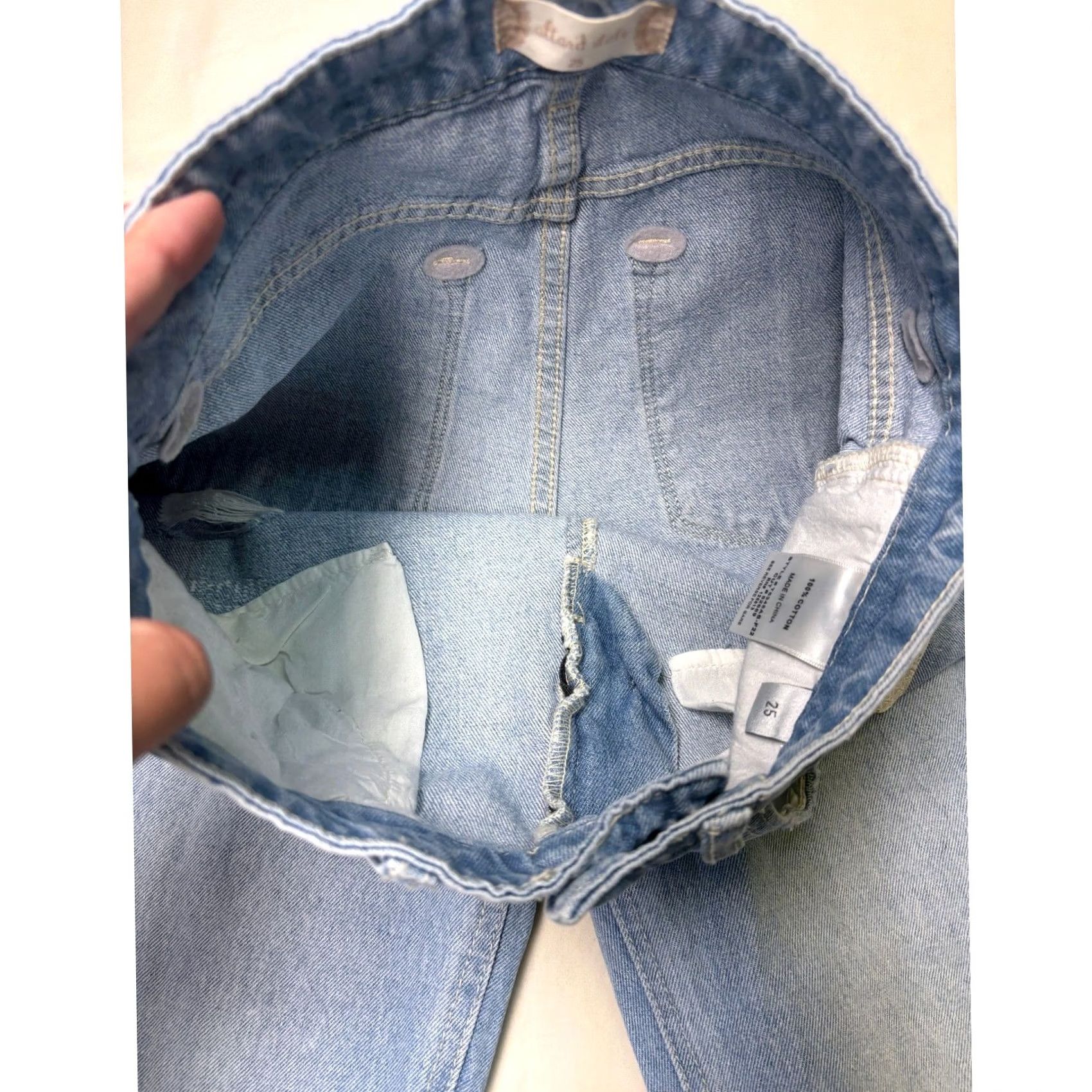 Vintage Altar State Jeans Womens Size 25X33 Wide Leg Light Wash Distressed NWT Size 42" / US 20 - 5 Thumbnail