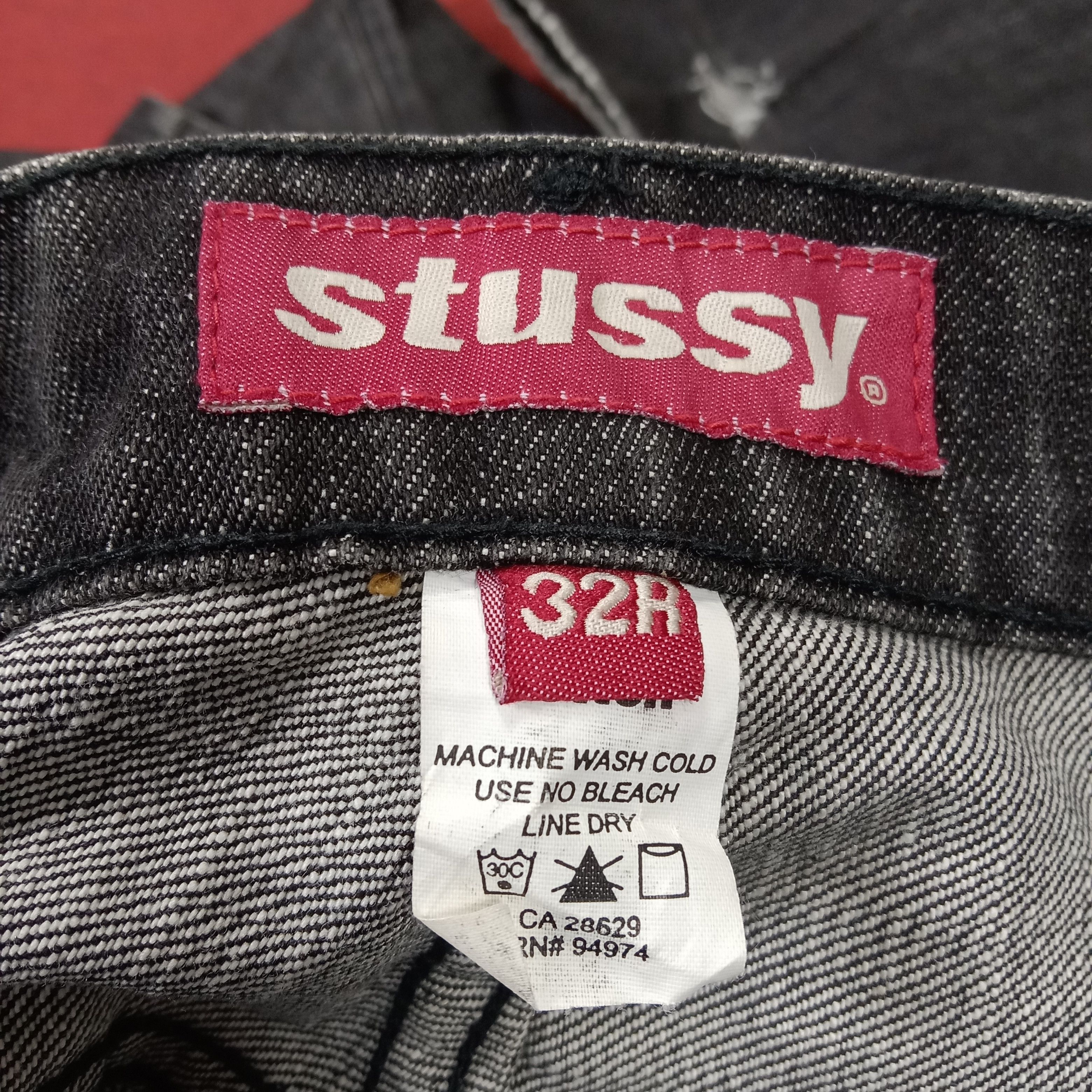 Vintage Stussy Streetwear Custom Art Logo Style Distressed Jeans Size US 32 / EU 48 - 15 Thumbnail